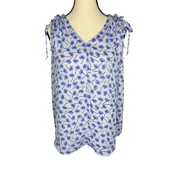 Paper Moon Blue Floral Women’s Top - Picture 1 of 7